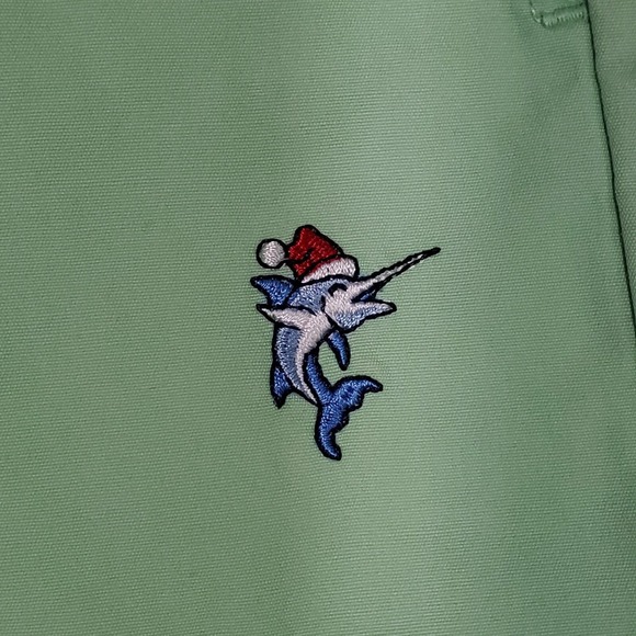 Vineyard Vines Men Shorts 30 Green Chino Cotton Swordfish Embroidered Preppy - Picture 5 of 14